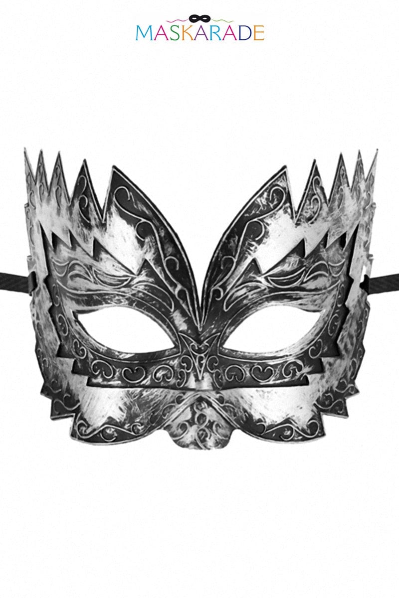 Masque libertin semi-rigide argenté Don Giovanni soirée coquine - Maskarade