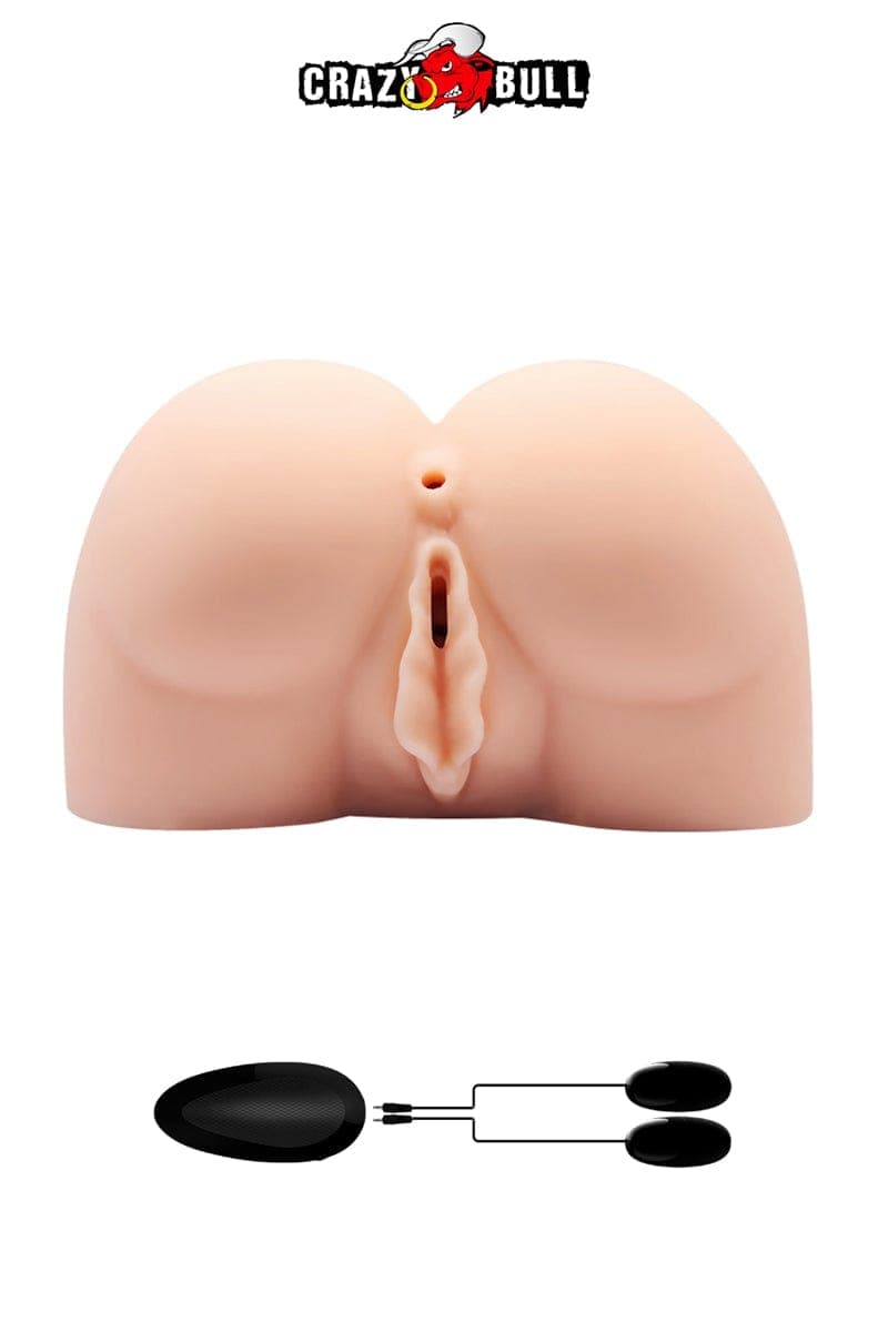 Masturbateur fessier vagin et anus réalistes vibrant à piles - Crazy Bull