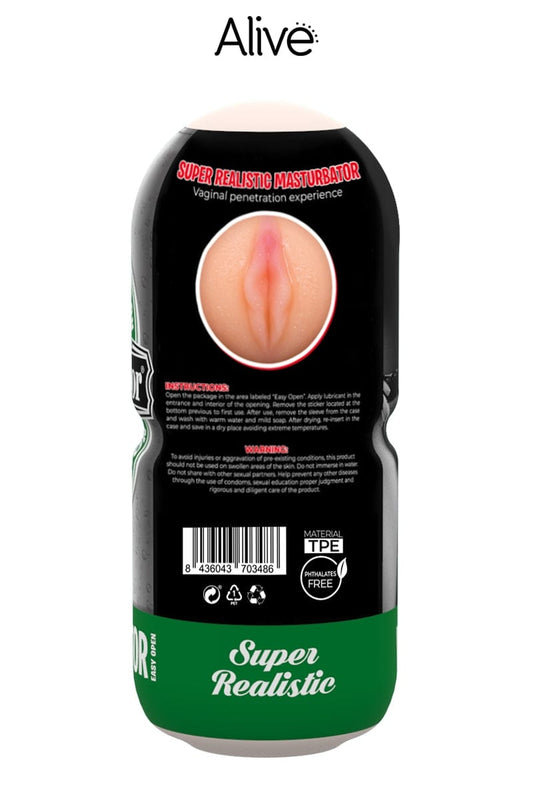 Masturbateur vagin texture ultra-réaliste humoristique canette bière - Alive