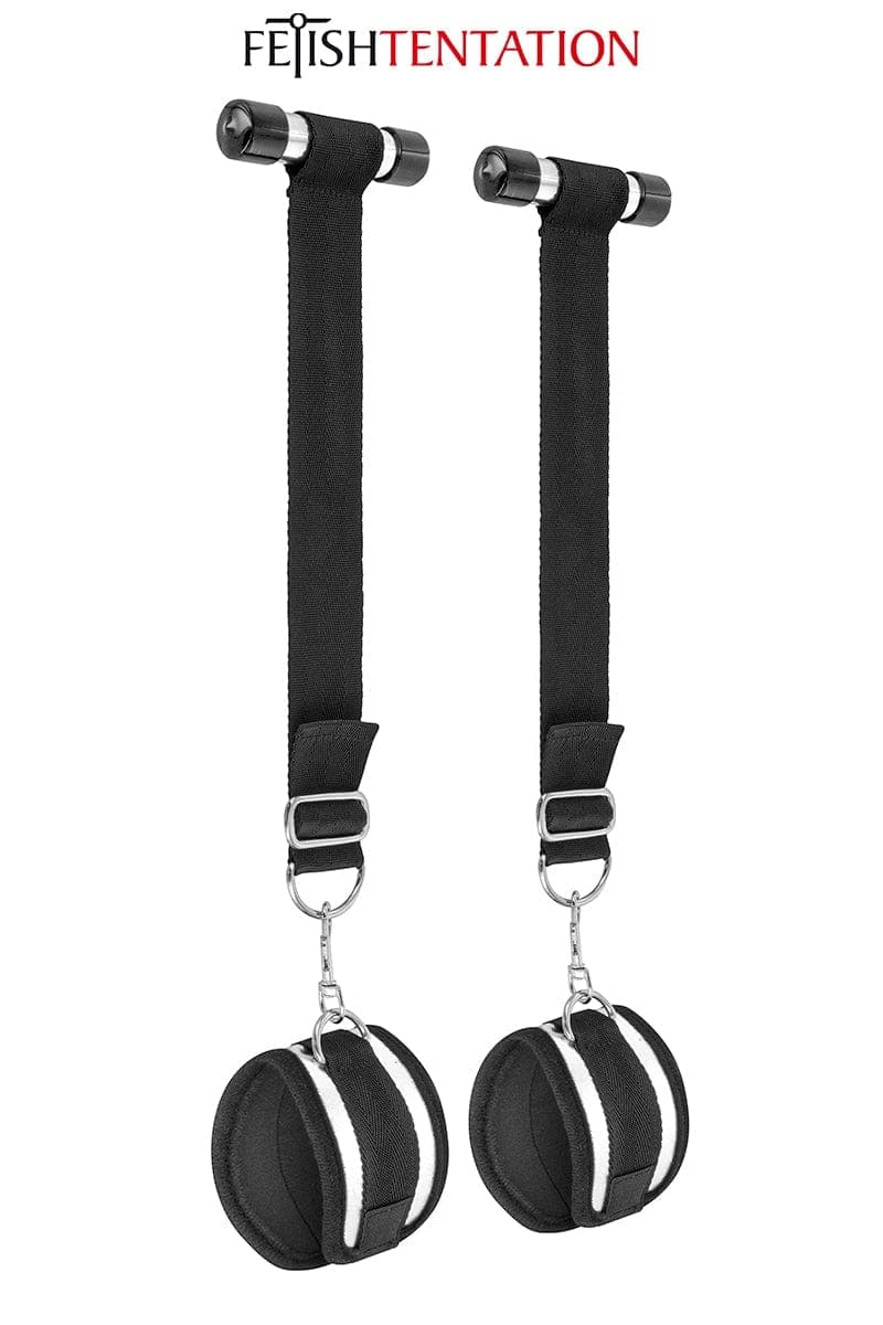 Menottes BDSM avec sangles de suspension de porte ajustables - Fetish Tentation