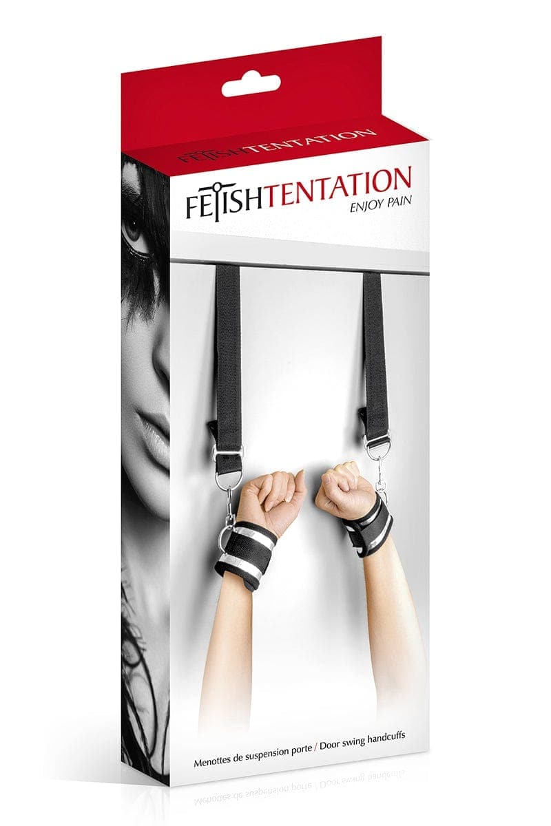 Menottes BDSM avec sangles de suspension de porte ajustables - Fetish Tentation