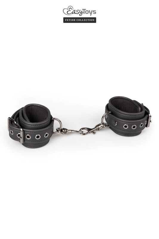 Menottes BDSM en cuir synthétique pour cheville + coffret - Easytoys