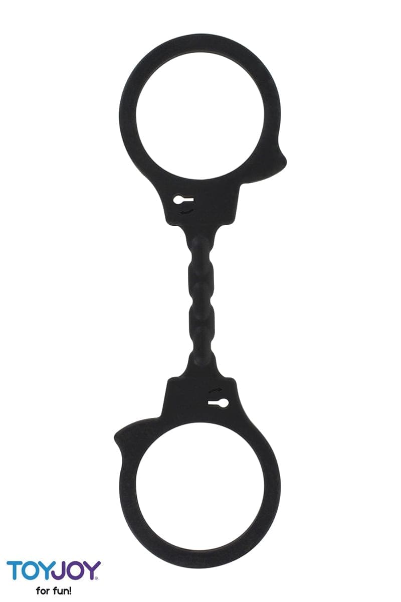 Menottes chevilles et poignets bdsm en silicone doux - Toy Joy