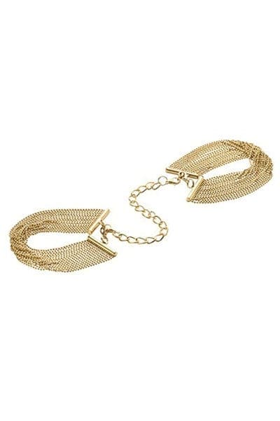 Menottes de mailles bijou érotique métalliques dorées - Bijoux Indiscrets