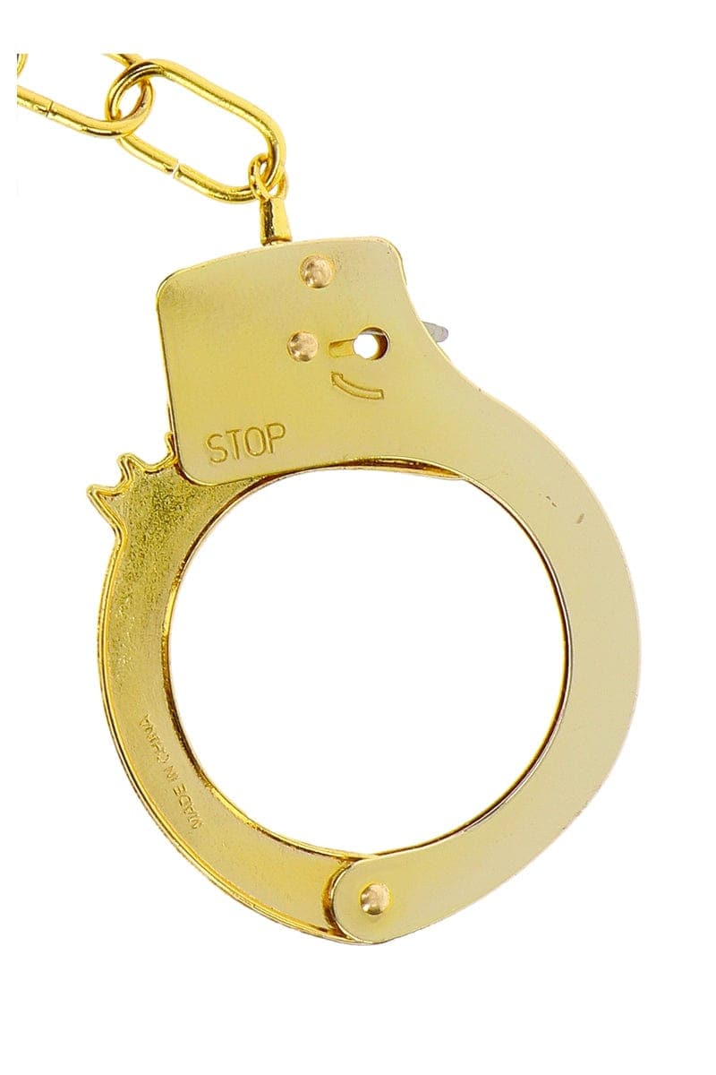 Menottes en métal doré pour jeu bondage réglables + 2 clés fournies - Toy Joy