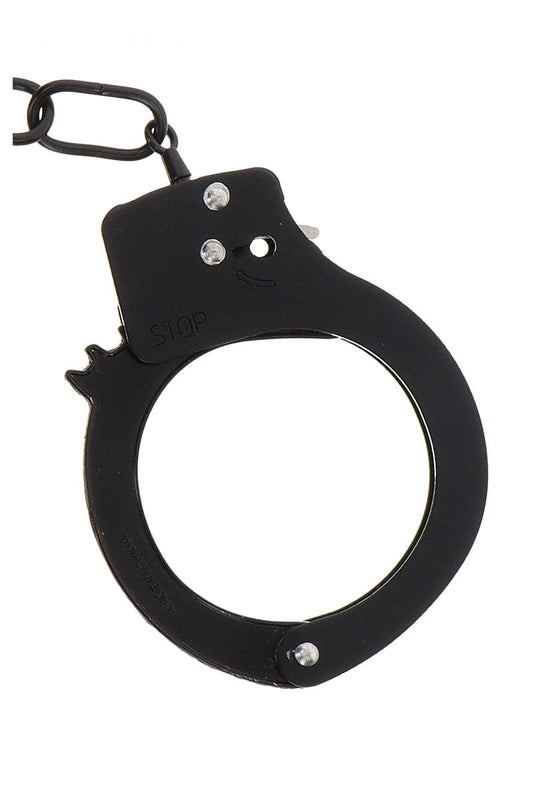 Menottes en métal noir réglables jeu bdsm + 2 clés fournies - Toy Joy