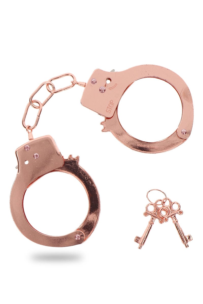Menottes en métal rose gold réglables + 2 clés fournies - Toy Joy