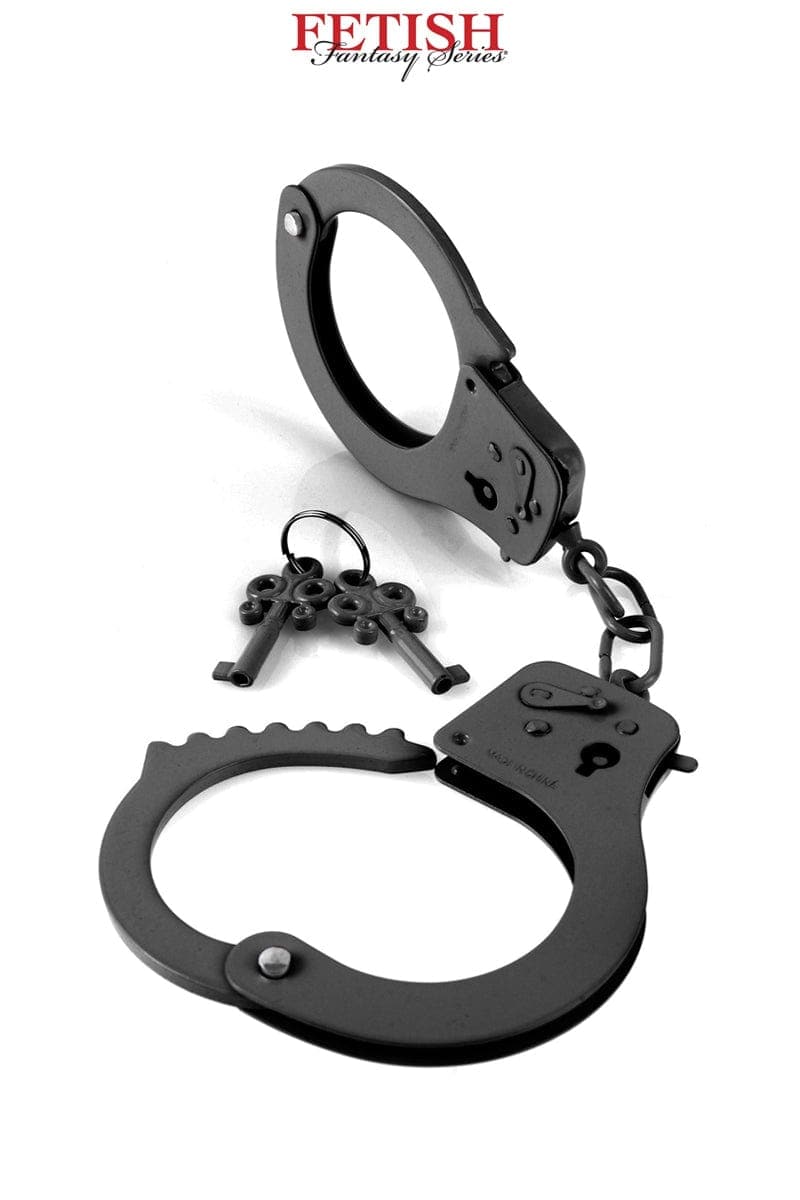 Menottes métal noir + 2 clés Designer Cuffs bdsm - Pipedream