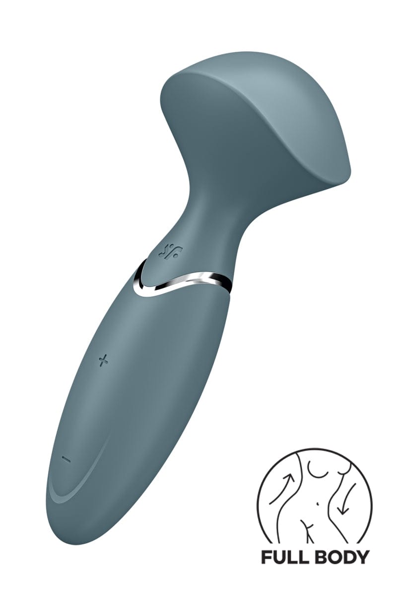 Mini baguette magique Wand-er gris rechargeable 14,5 x 6cm - Satisfyer