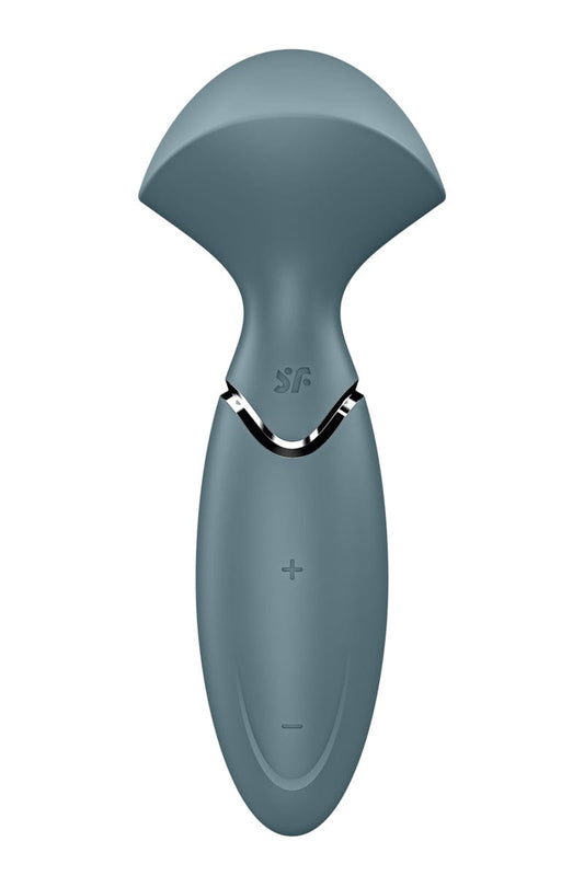 Mini baguette magique Wand-er gris rechargeable 14,5 x 6cm - Satisfyer