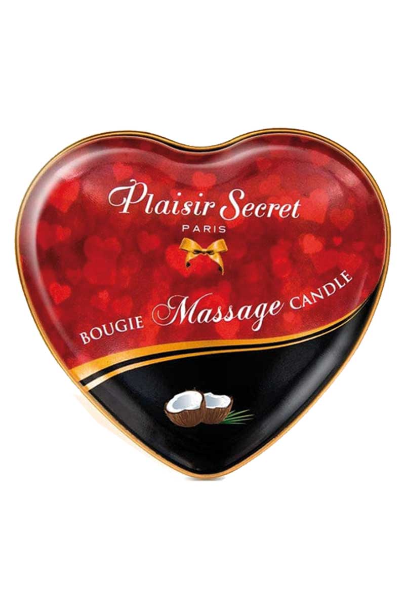 Mini bougie de massage coeur Noix de Coco - Plaisir Secret
