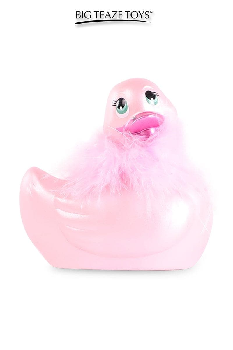 Mini canard vibrant avec plume rose Duckie Paris moteur puissant et silencieux - Big teaze toys