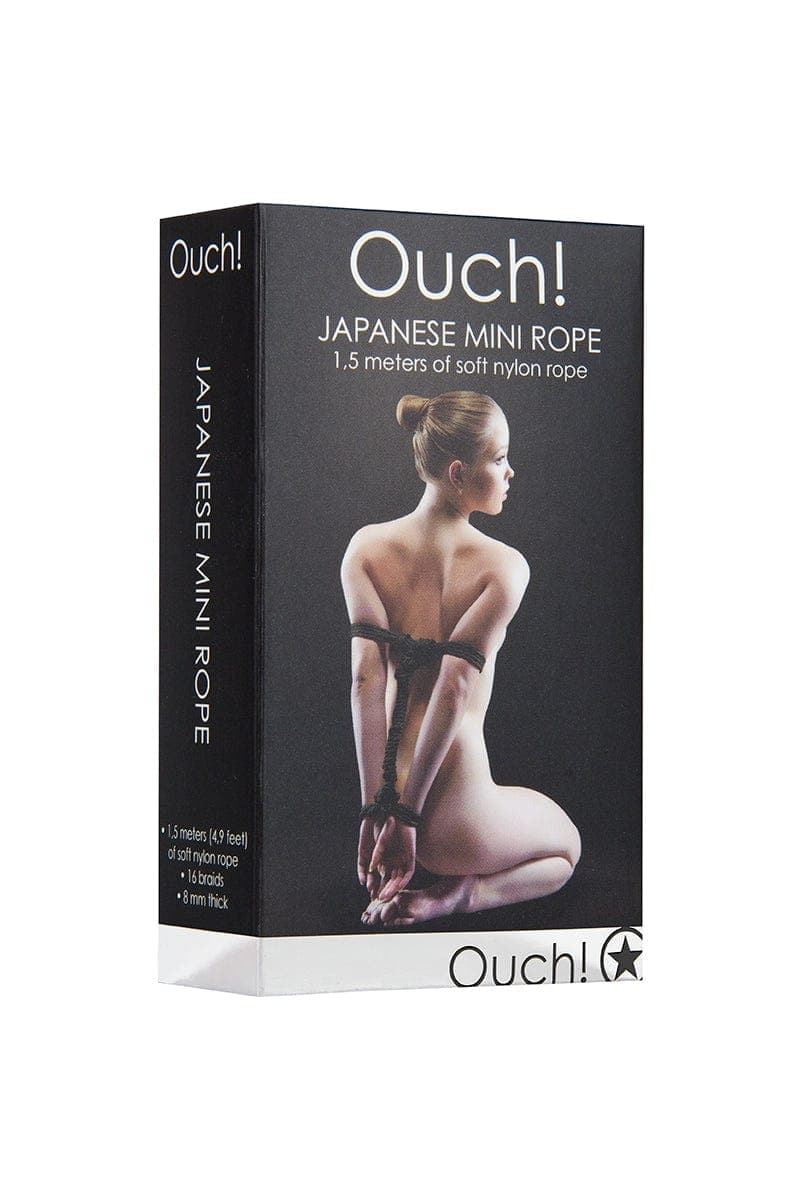 Mini corde de bondage BDSM shibari en nylon noire 1,5m de long - Ouch