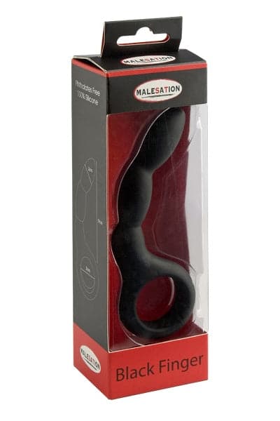 Mini plug anal en silicone en forme de doigt Black Finger - Malesation