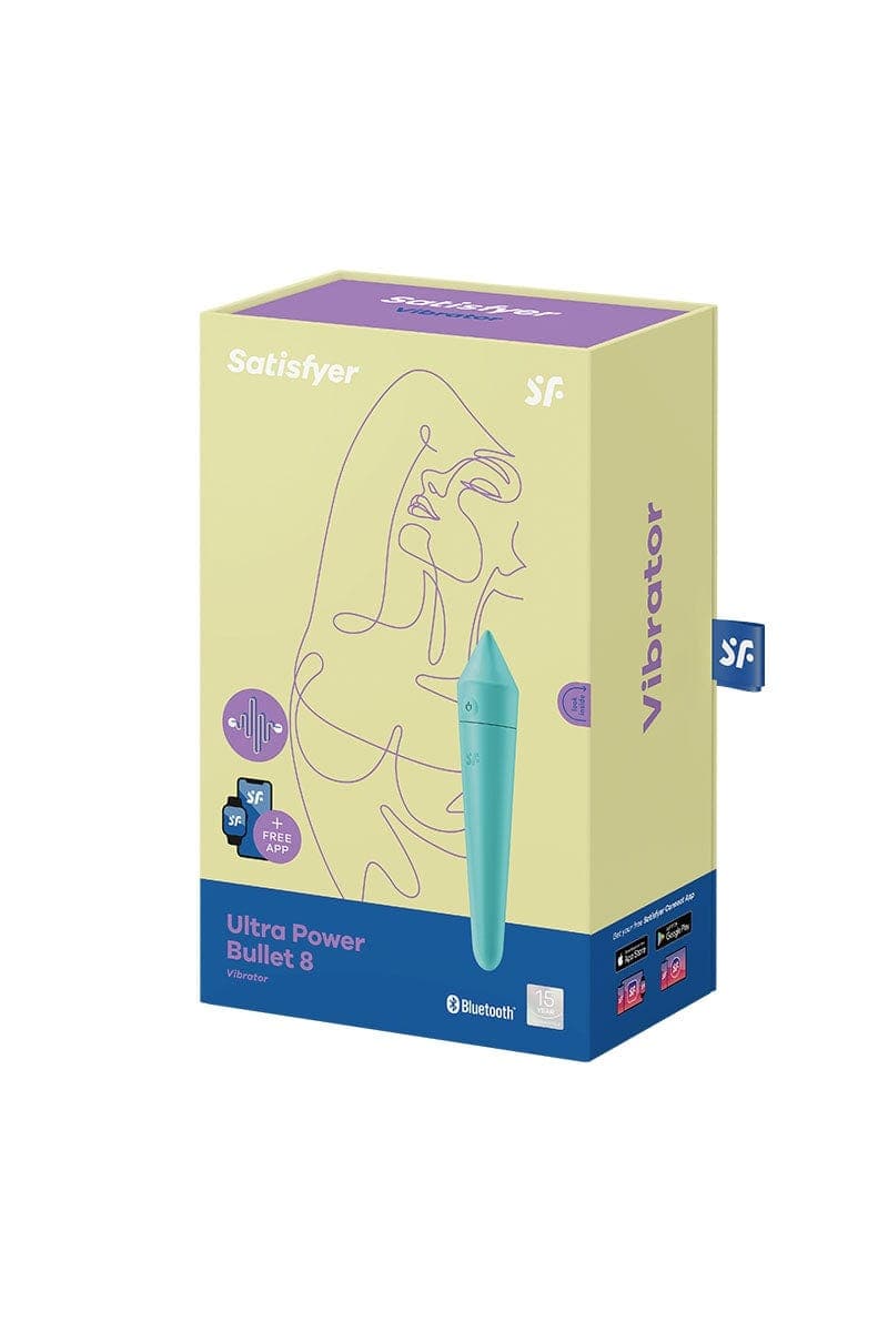 Mini vibro bullet connecté Ultra power bullet 8 turquoise - Satisfyer