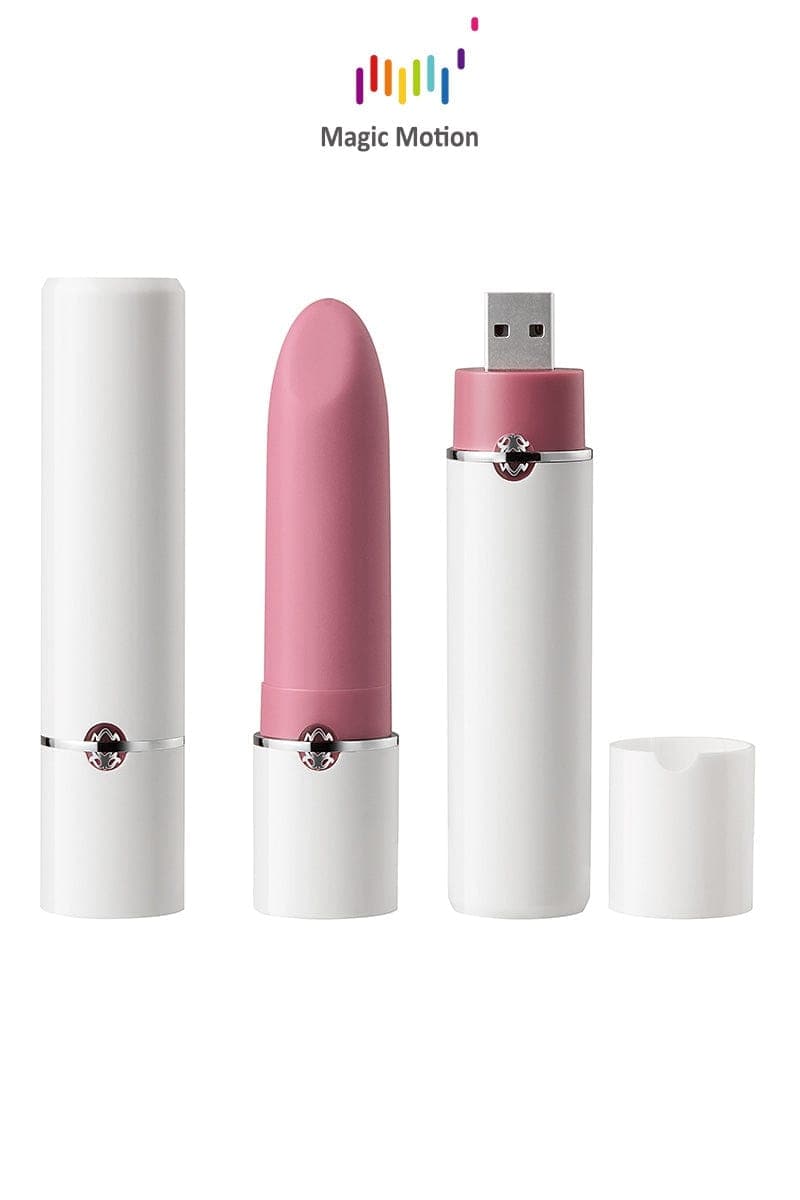 Mini vibro connecté rouge à lèvres Magic Lotos USB 10cm - Magic Motion