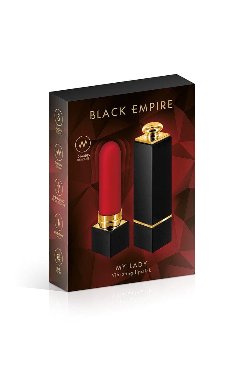 Mini vibro deluxe rouge à lèvres en silicone étanche My Lady 7cm - Black Empire