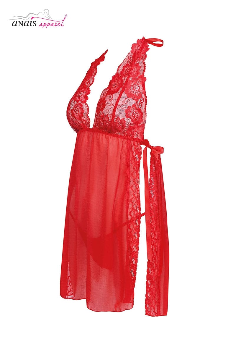 Nuisette fendue et string assorti pour femme Belinda - Anaïs Lingerie