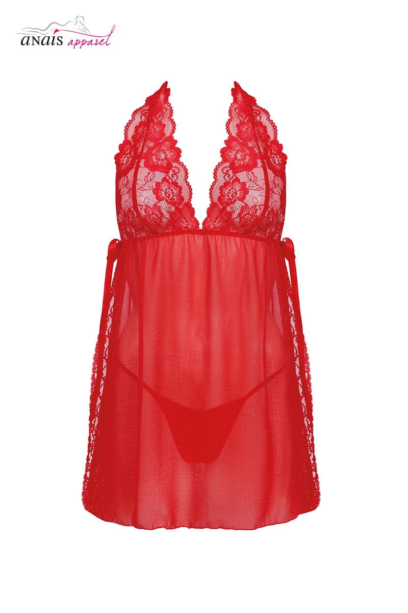 Nuisette fendue et string assorti pour femme Belinda - Anaïs Lingerie
