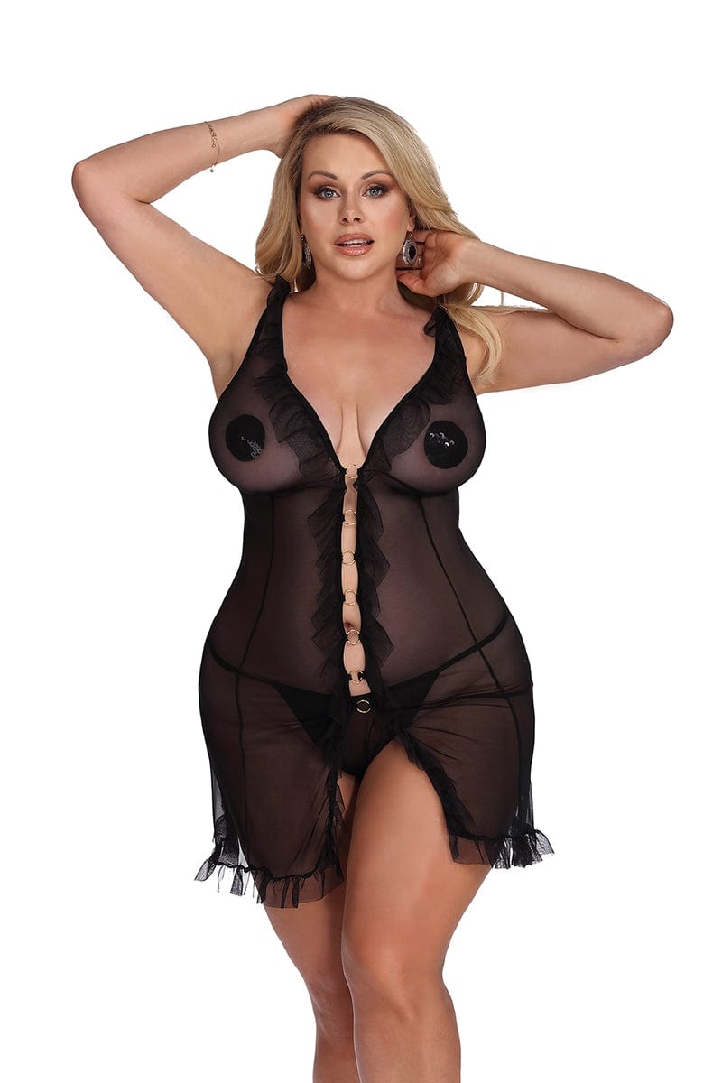 Nuisette sexy en tulle grande taille Dixie - Anaïs Lingerie