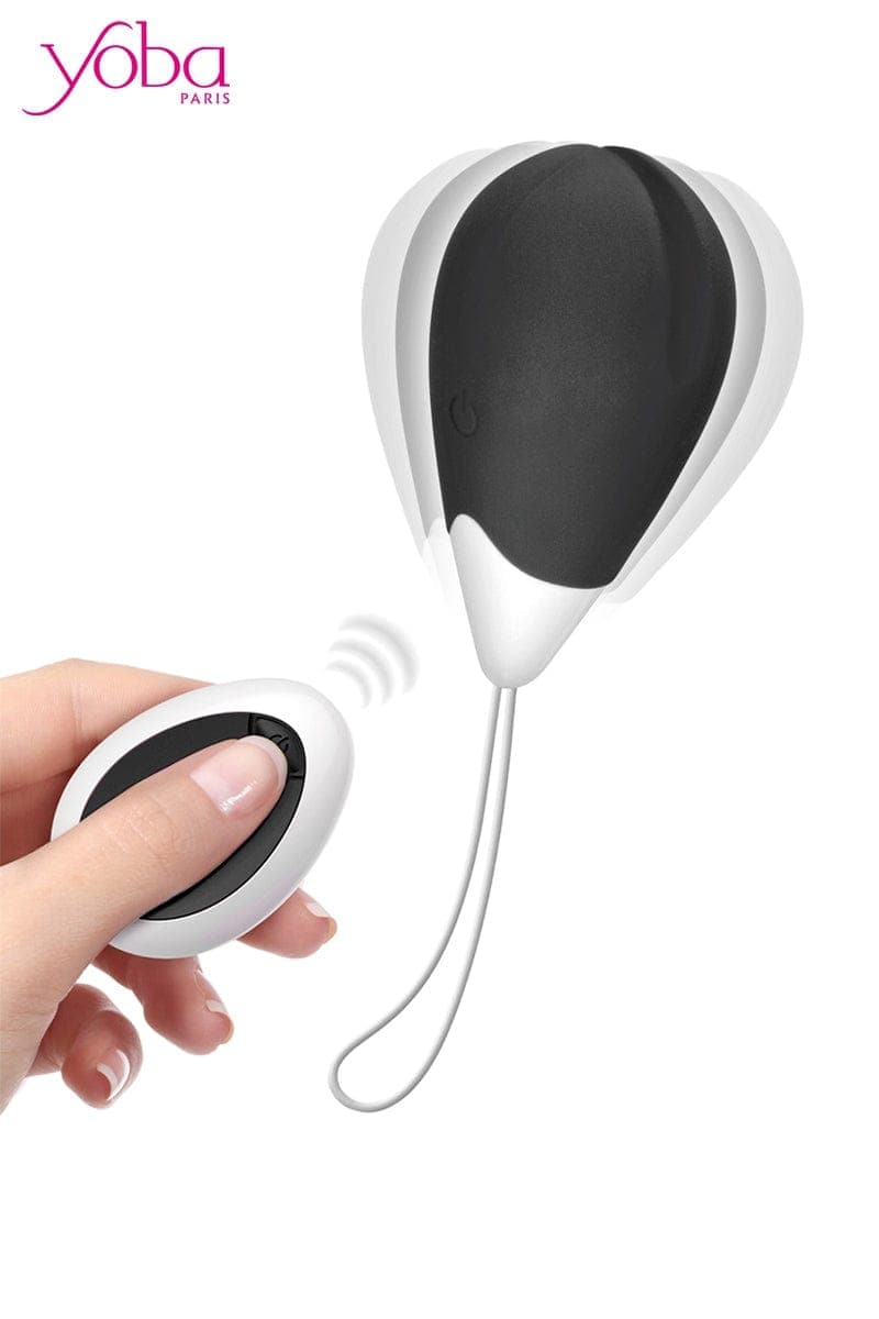 Oeuf clitoridien avec vibration puissante + télécommande sans fil Love Egg 2 noir - Yoba
