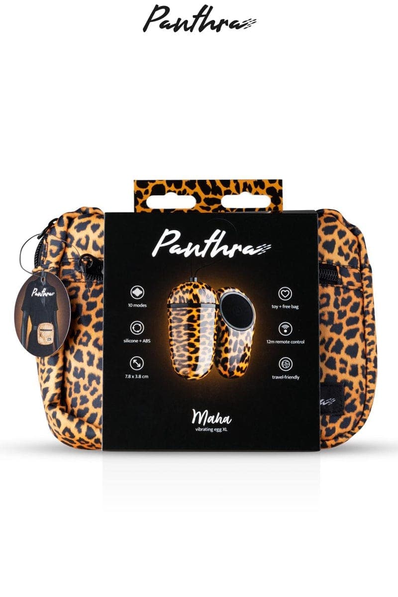 Oeuf vibrant à pile stimulateur vaginal panthère 10cm Maha - Panthra