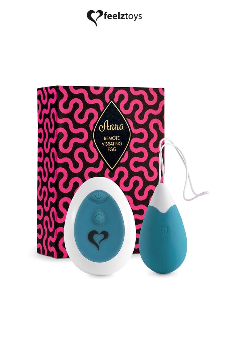 Oeuf vibrant stimulation vaginale et clitoridienne turquoise - Feelztoys