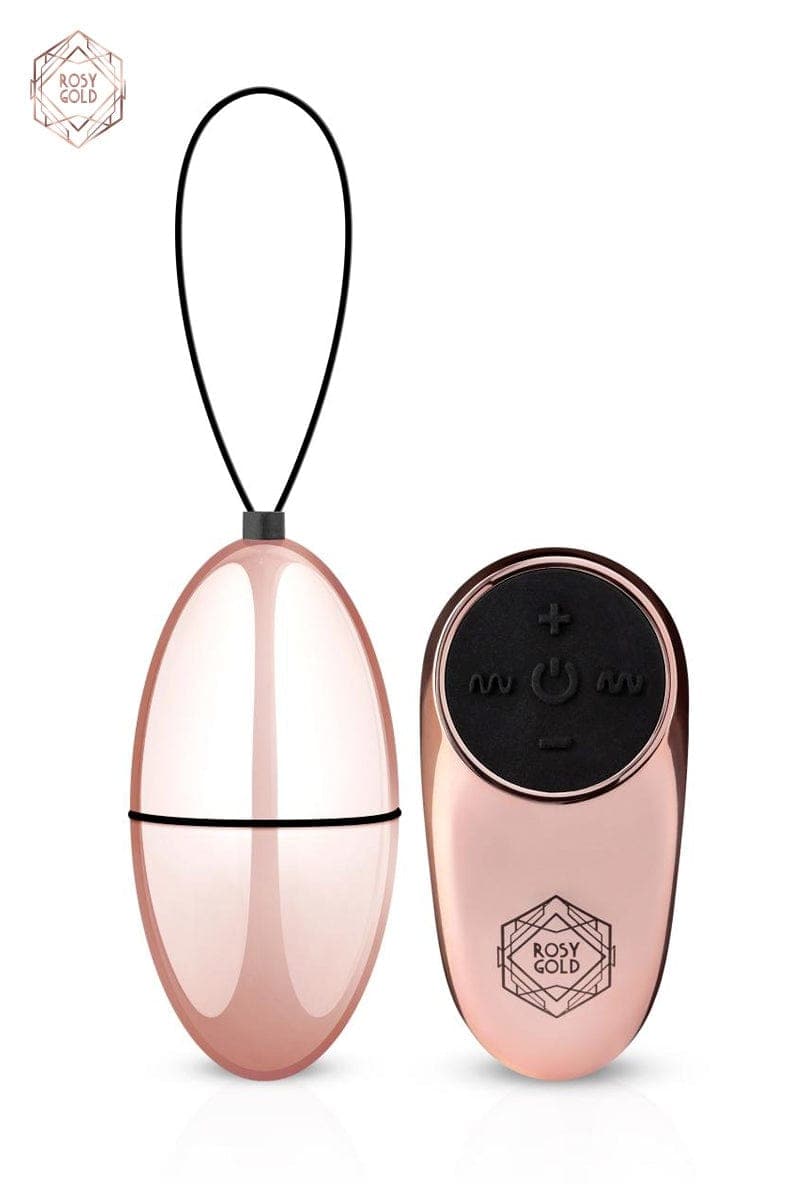 Oeuf vibrant télécommandé à pile incluse discret rose gold 7cm - Rosy Gold