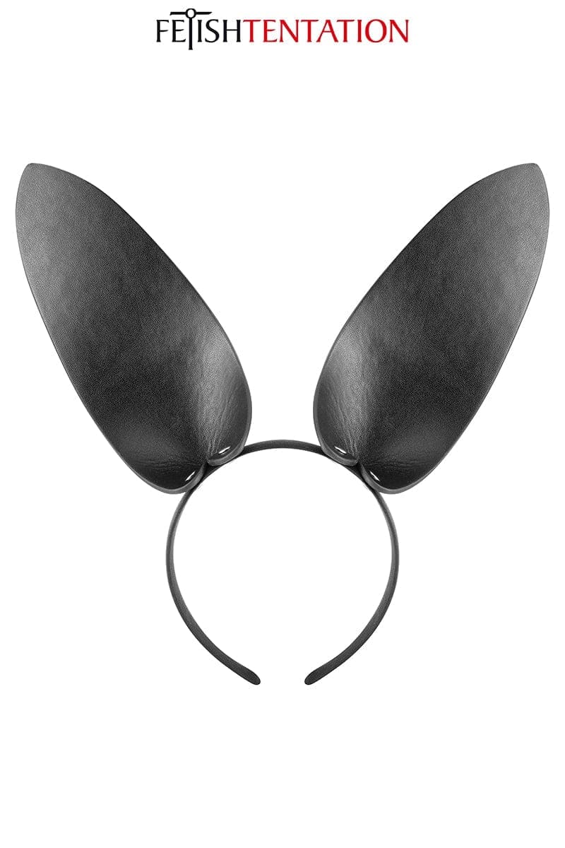 Oreilles de lapin en simili cuir noir sexy accessoire jeux de rôle BDSM - Fetish Tentation