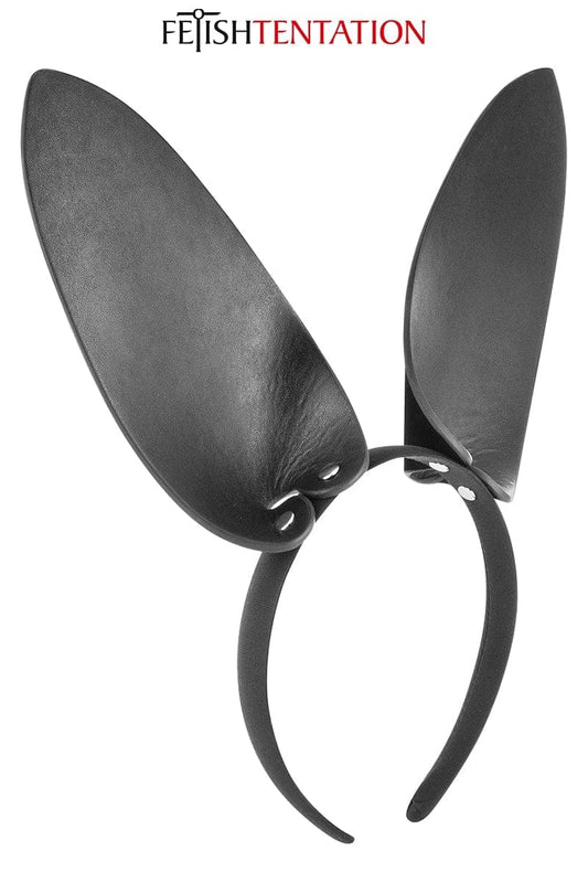 Oreilles de lapin en simili cuir noir sexy accessoire jeux de rôle BDSM - Fetish Tentation