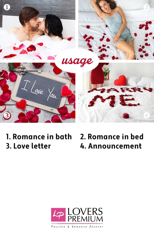 Pack 100 Pétales de rose et 3 bougies soirée romantique - Lovers Premium