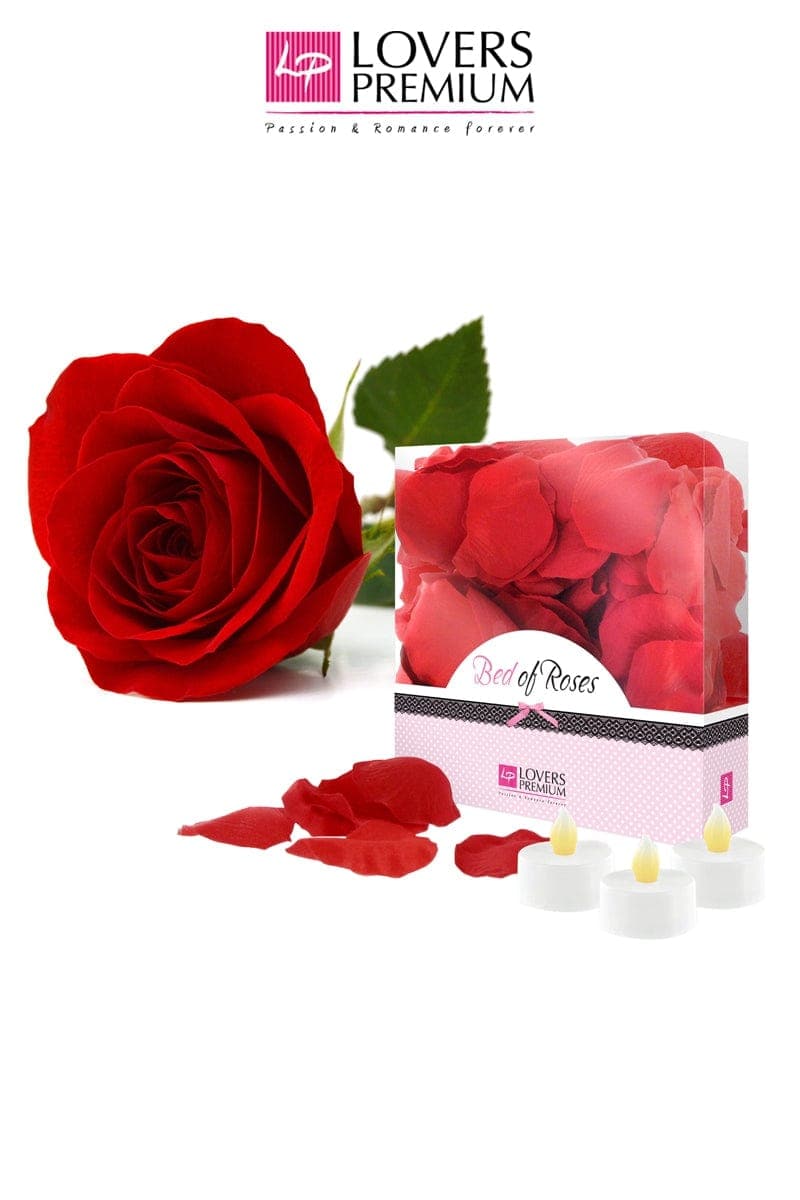 Pack 100 Pétales de rose et 3 bougies soirée romantique - Lovers Premium