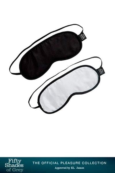 Pack 2 bandeaux en satin noir et blanc jeux érotiques en couple - Fifty Shades Of Grey