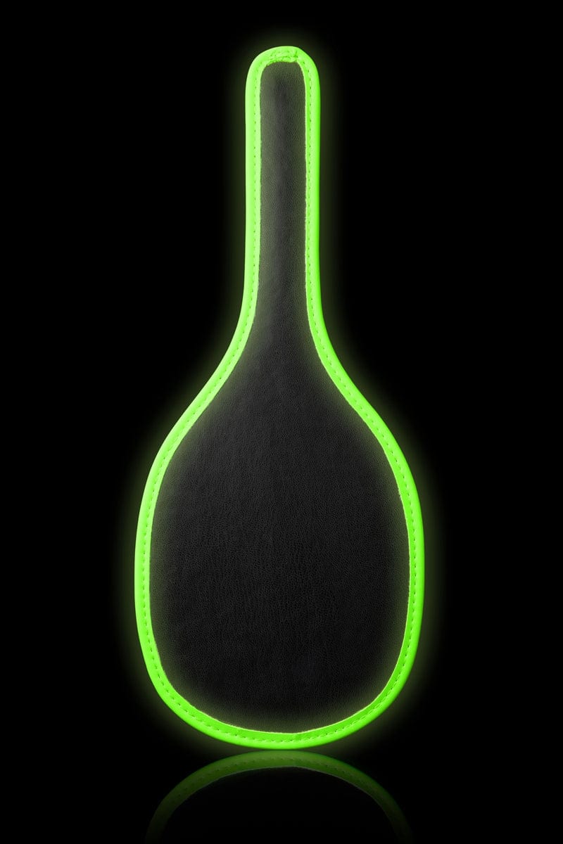 Paddle BDSM phosphorescent rond en cuir - Ouch!