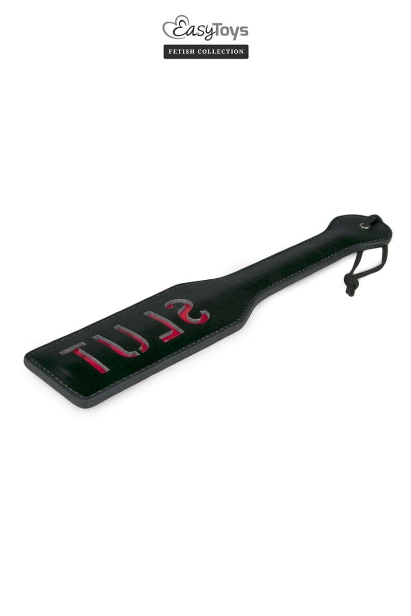 Paddle en cuir synthétique Slut tapette à fessée BDSM 32cm - Easytoys