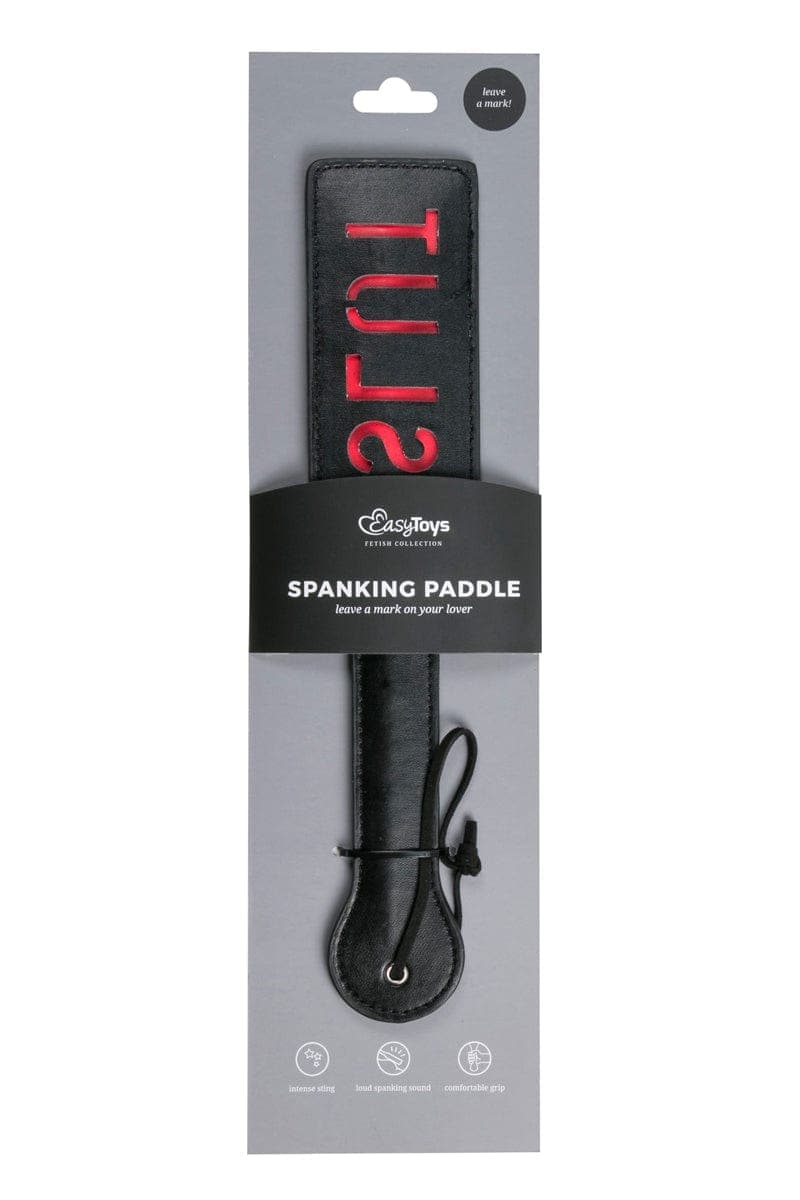 Paddle en cuir synthétique Slut tapette à fessée BDSM 32cm - Easytoys