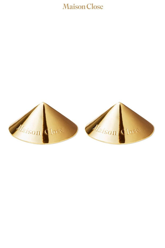 Paire de cache-tétons pointus pour soirée coquine Nippies or - Maison Close