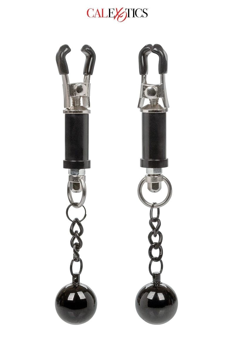 Paire de pinces à tétons BDSM unisexe avec poids 34,5g x 2 - Calexotics