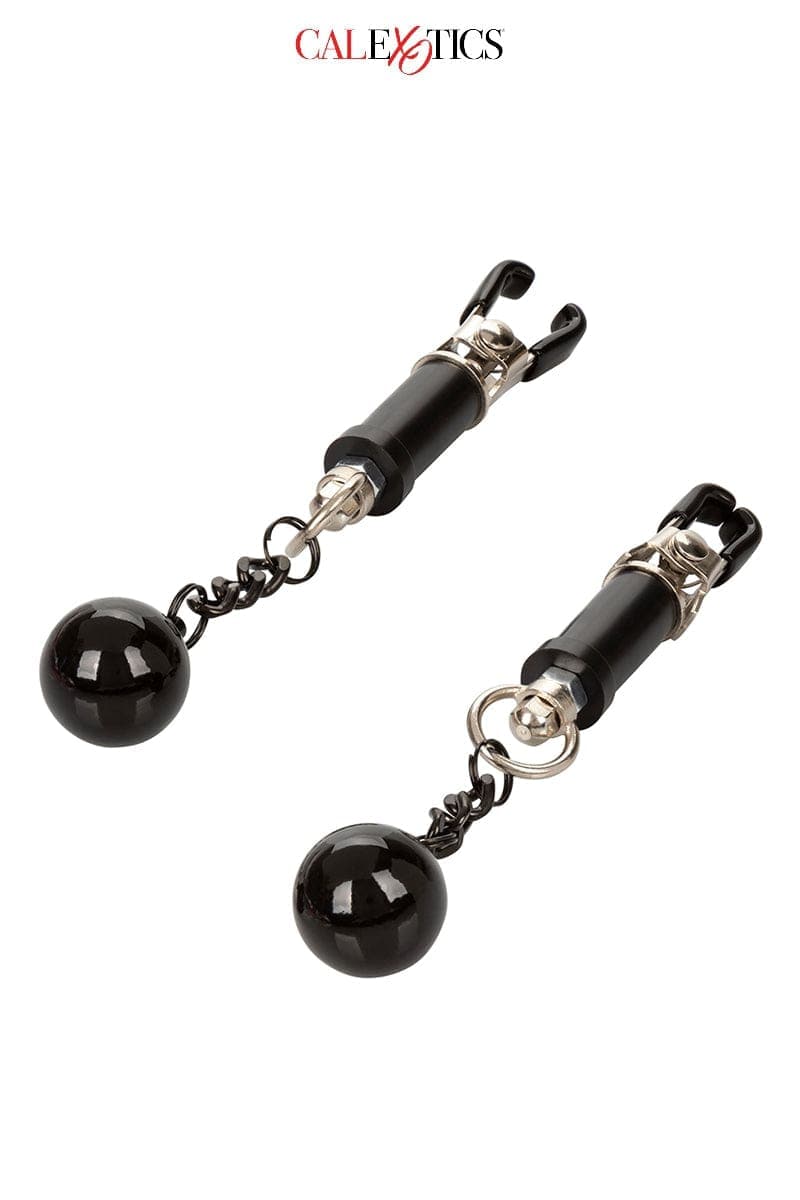Paire de pinces à tétons BDSM unisexe avec poids 34,5g x 2 - Calexotics