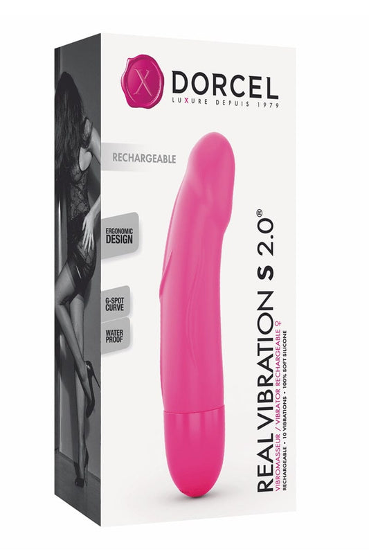 Petit vibromasseur multi-fonctions rechargeable Real Vibration rose S 2.0 - Dorcel