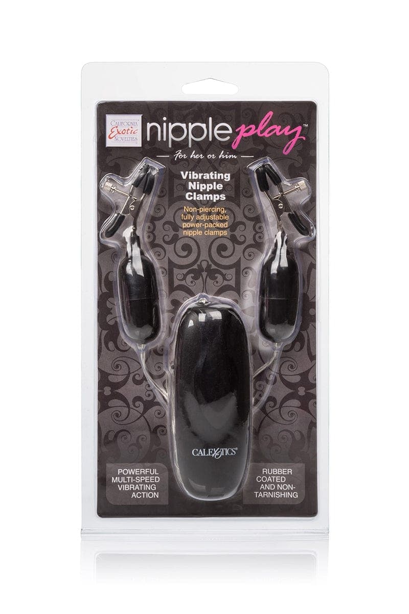 Pinces à seins vibrantes ajustable piles non incluses bdsm - Calexotics