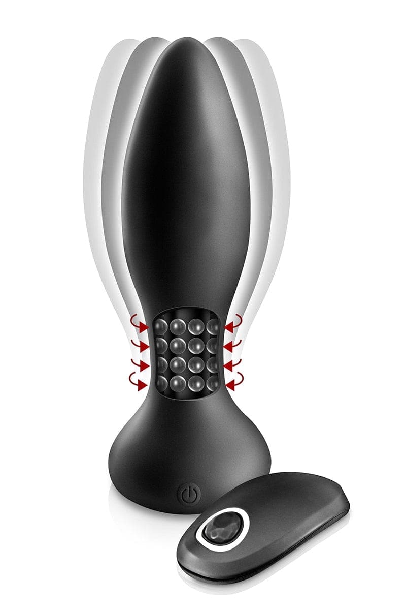 Plug anal à billes rotatives télécommandé 7 vitesses 14,3cm - Black Empire