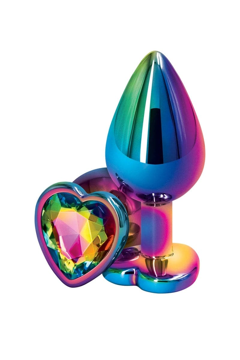 Plug anal aluminium coeur multicolore M - Rear Assets