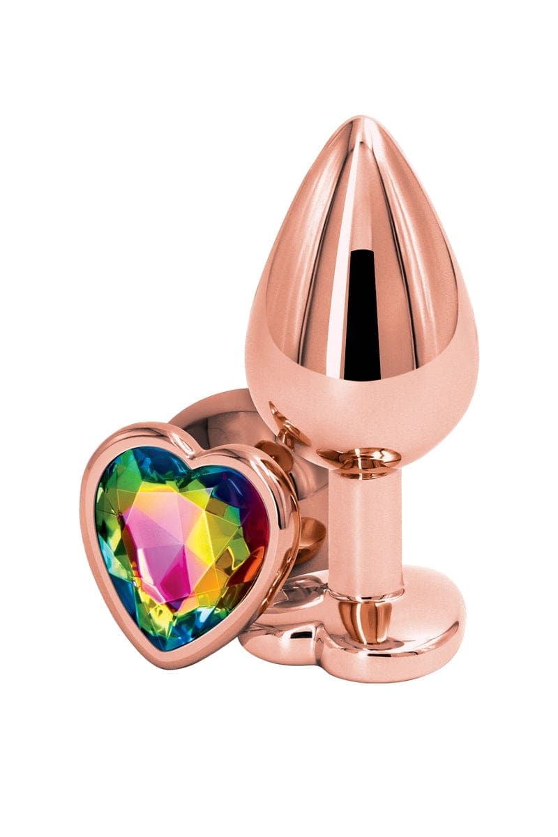 Plug anal aluminium coeur Rose Gold M - Rear Assets