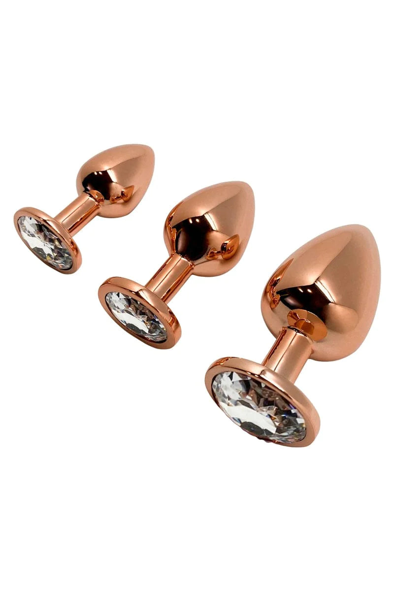 Plug anal bijou Tralalo strass transparent rosebud Taille S - Wooomy
