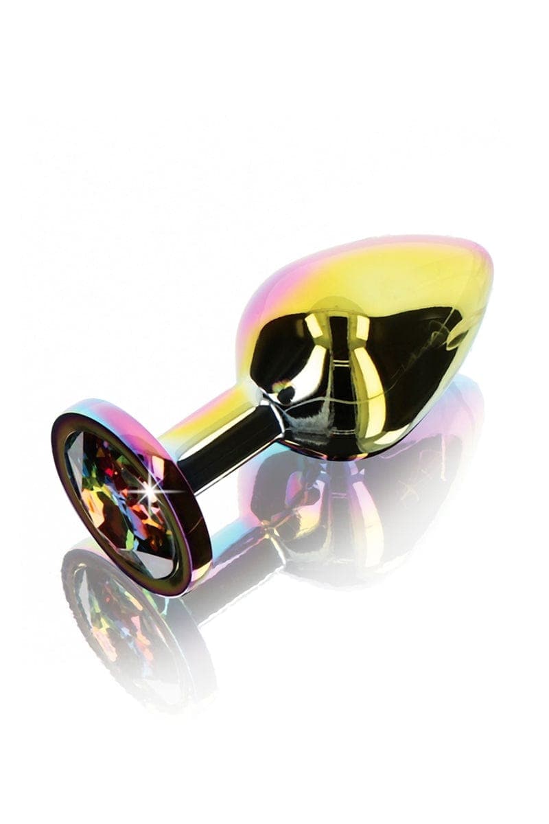 Plug anal en alu et bijou en verre Twilight Booty taille M 8,2cm - ToyJoy