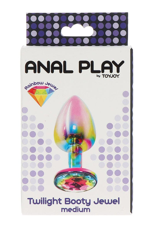 Plug anal en alu et bijou en verre Twilight Booty taille M 8,2cm - ToyJoy