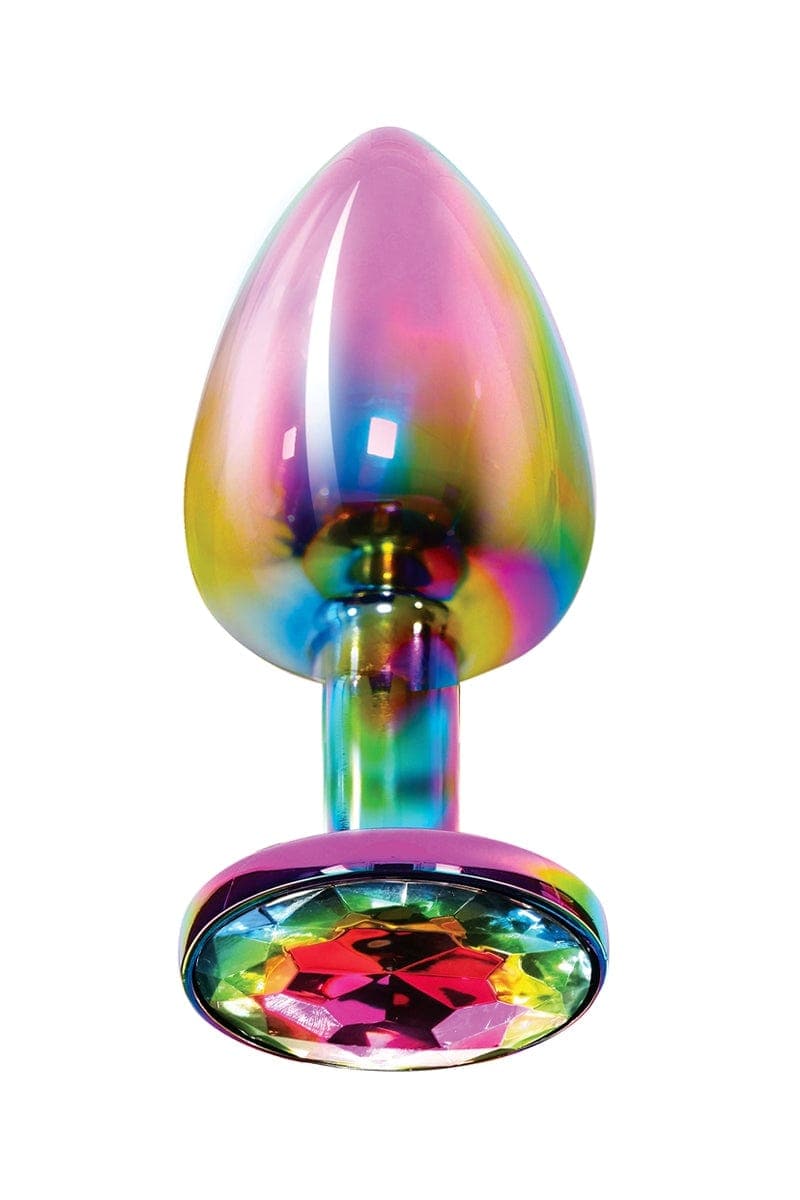 Plug anal en alu et bijou en verre Twilight Booty taille M 8,2cm - ToyJoy