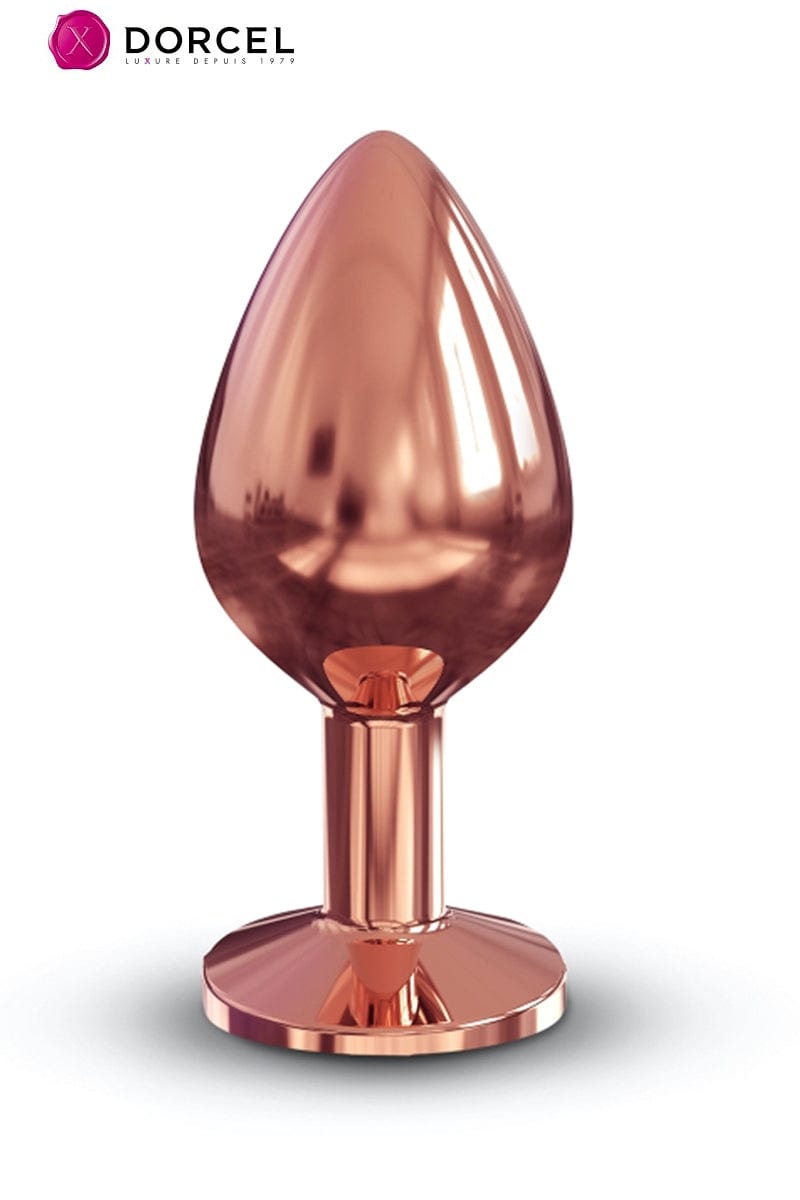 Plug anal en aluminium avec bijou diamant noir taille M 8,3cm 88g - Dorcel