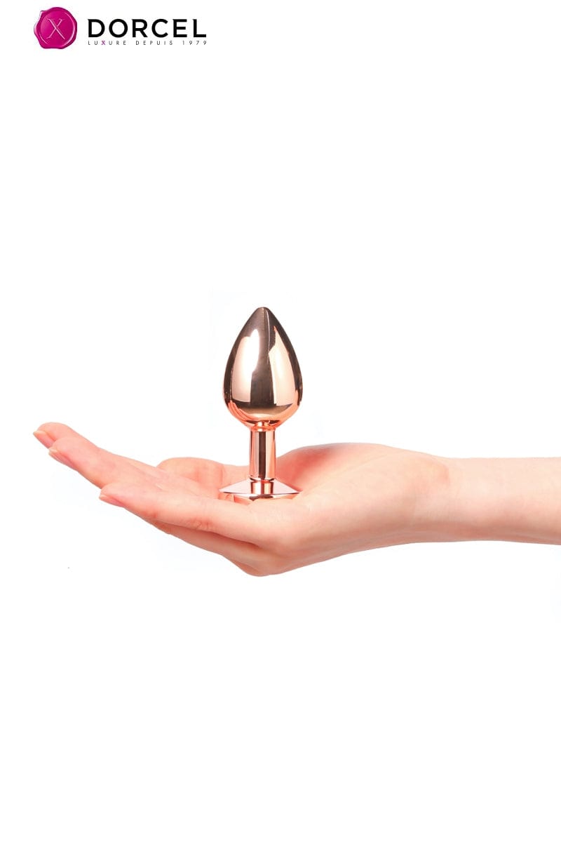 Plug anal en aluminium avec bijou diamant noir taille M 8,3cm 88g - Dorcel